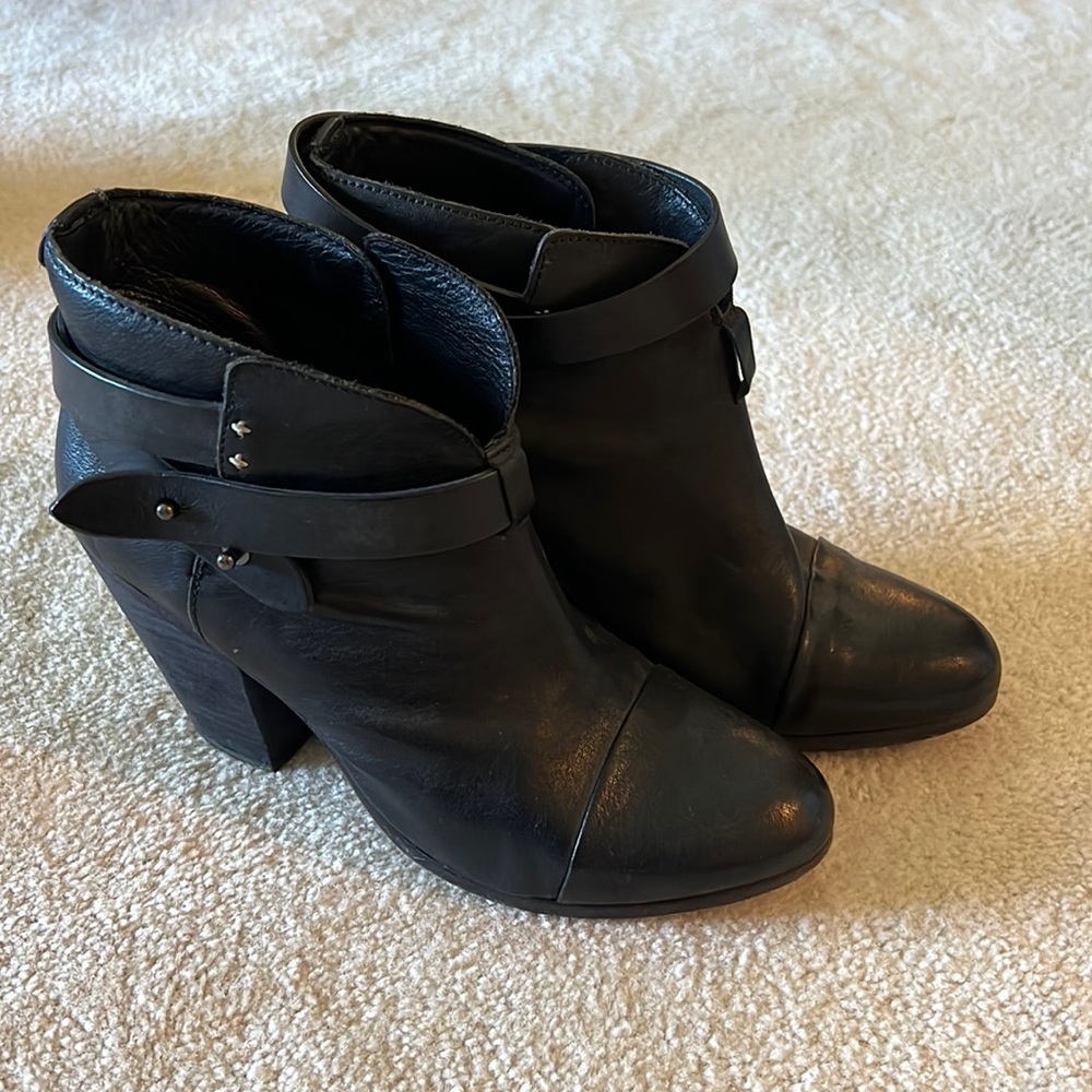Rag & Bone Harrow black leather booties - size 39